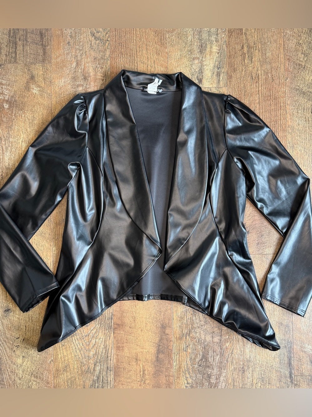 Heimish USA Faux Leather Jacket Punk Edgy Blazer Black Large